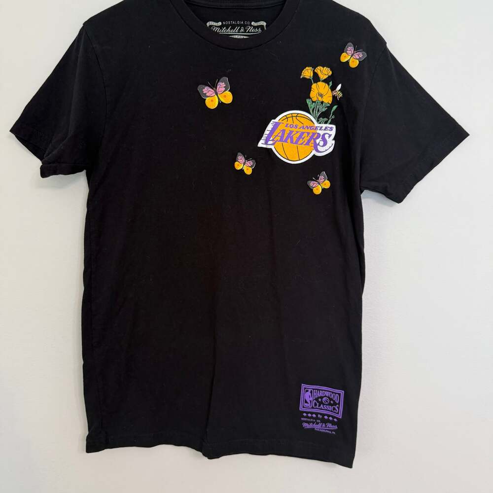 Mitchell & Ness Los Angeles Lakers‎ NBA Flower Butterfly T-Shirt